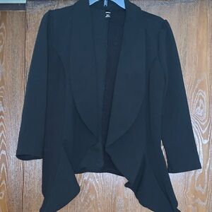 Black Open Front Blazer